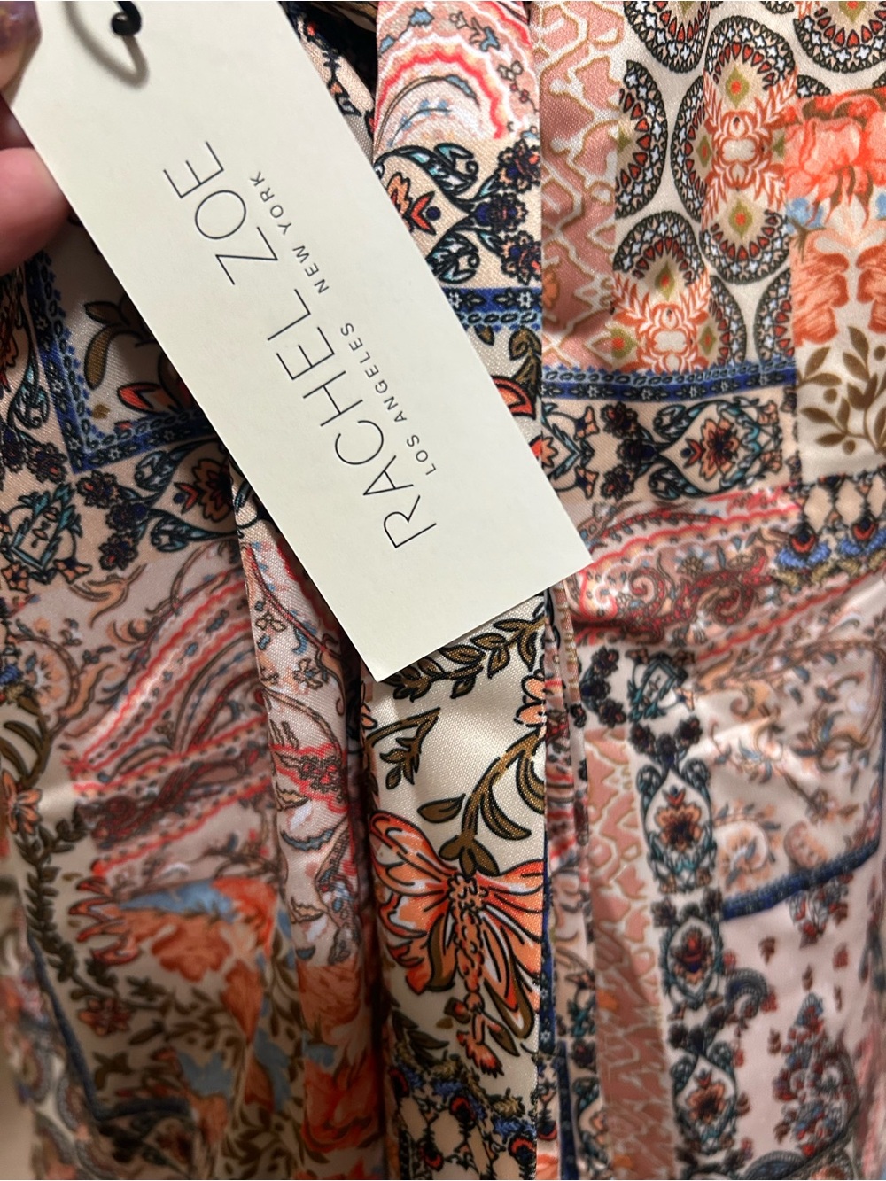 NWT Rachel Zoe Paisley Patchwork Halter Blouse Medium Mock Neck Boho Resort Top - Picture 5 of 7